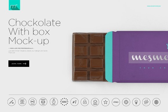 Purple Color Chocolate Bar Box Template