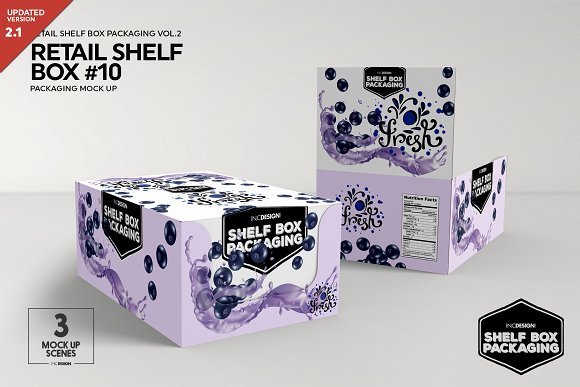 Purple Shelf box Mockup