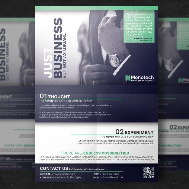 Realistic A4 Flyer Mockup Free Template Design