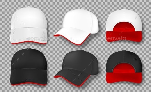 Realistic Baseball Cap Mockup Isolated