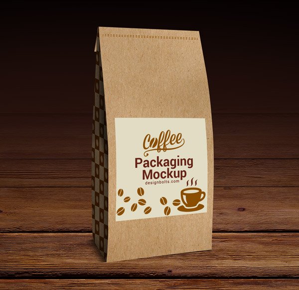 Realistic Coffee Packaging Bag Mockup PSD