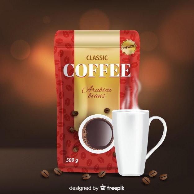 Realistic Coffee packaging Vector File Illustration