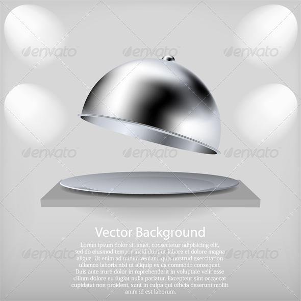 Realistic Design Tray With Vector Background