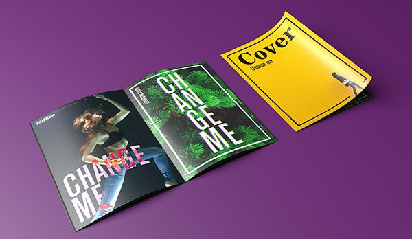 Realistic Editable Cover Magazine Template