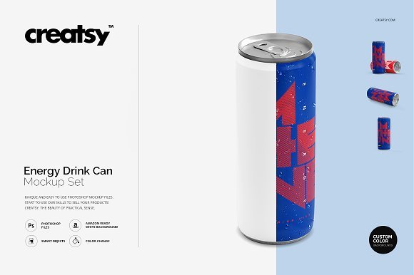 Realistic Energy Drink design template in- PSD Format