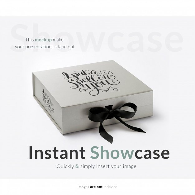 Realistic Gift Box Mockup