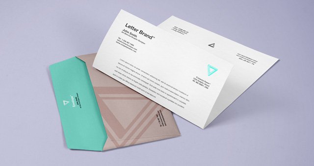 Realistic Letterhead And Envelope Design Mockup