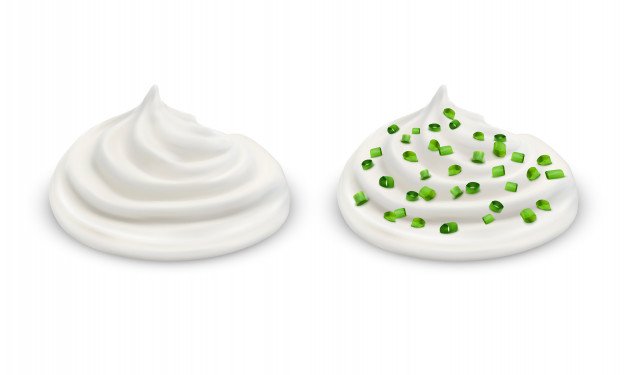 Realistic Sour Cream Vector File Illustration