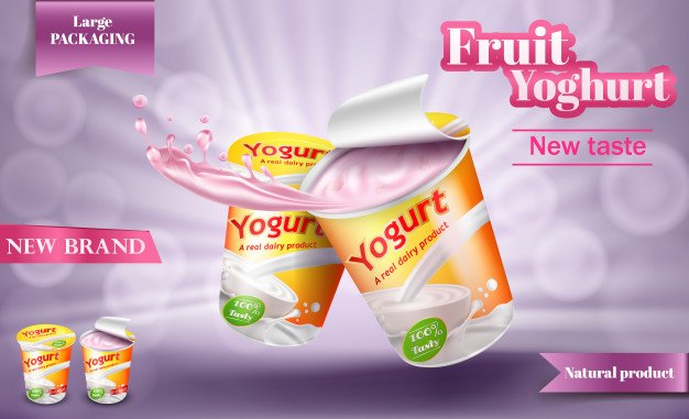 Realistic Yoghurt Cup Vector Design