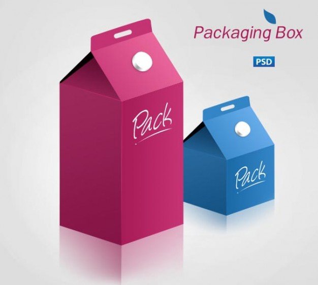 Red And Deep Sky Blue Color Packaging Box Mockup