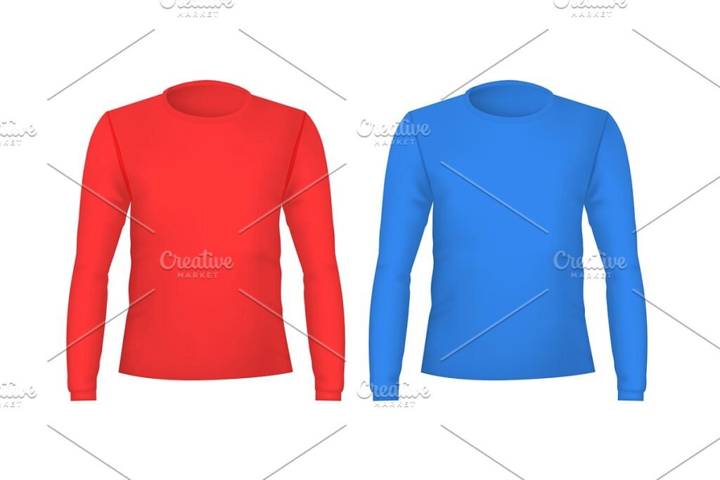 Red And Full Color Full Sleeves T-Shirt Illustration