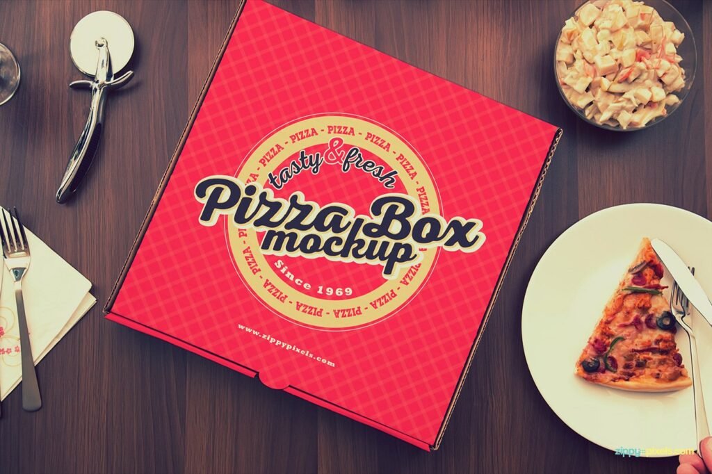 Red Cardboard Made Pizza Packing Box