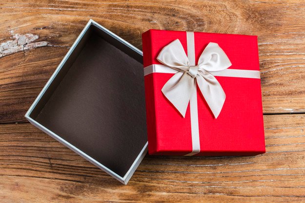 Red Color Gift Box Mockup