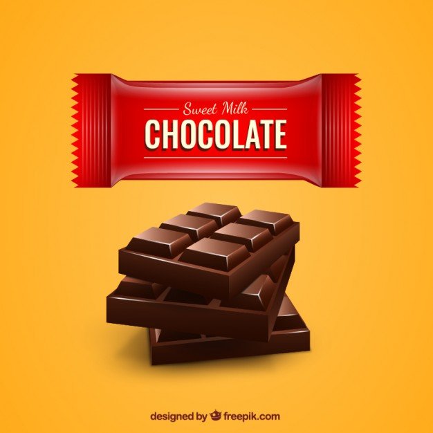 Red Color Sweet Milk Chocolate Packet Vector Illustration