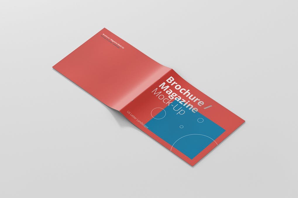 Red Outside View Brochure Mockup