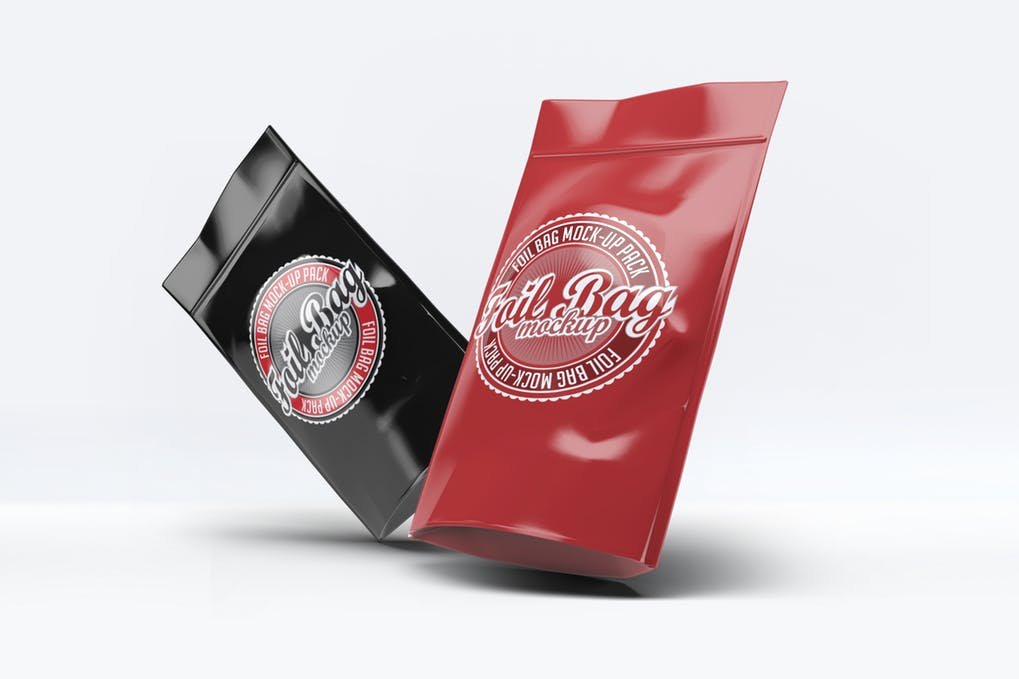 Red and Black Colored Foil Package: