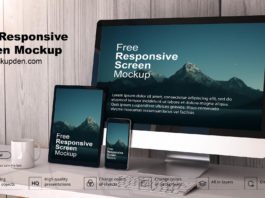 Free Responsive Screen Mockup PSD Template