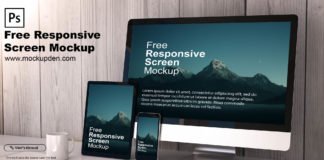 Free Responsive Screen Mockup PSD Template