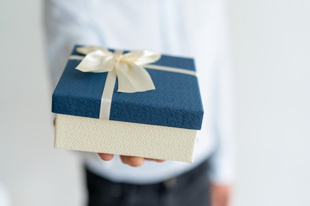 Ribbon Tied Gift Box Mockup