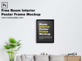 Free Room Interior Poster Frame Mockup PSD Template