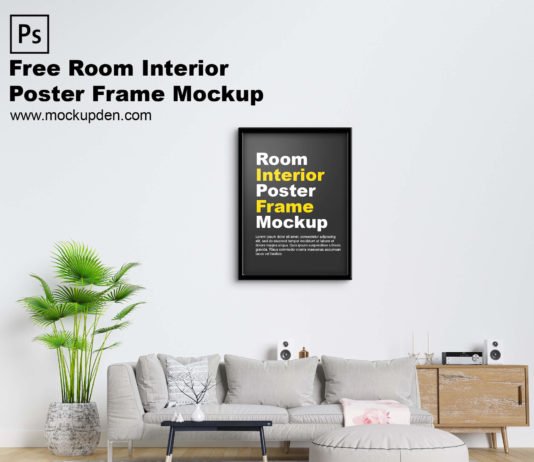 Free Room Interior Poster Frame Mockup PSD Template
