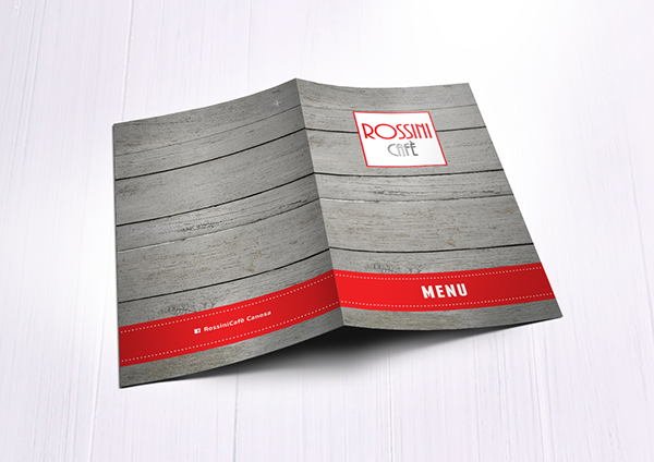 Rossini Cafe Menu Card Template Design