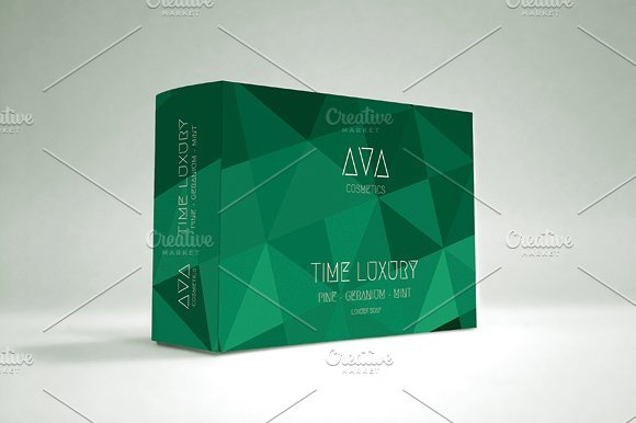 Sap Green Color Abstract Print Soap Box Mockup