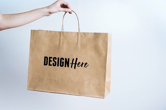 Shopping Bag Hand Held Design PSD