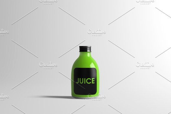 Short Juice Bottle PSD Template 