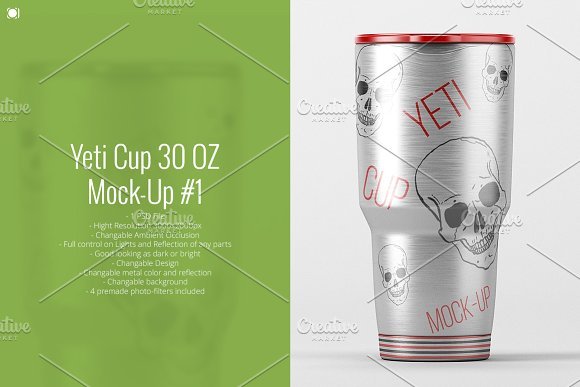 Silver Yeti Cup Design Template in PSD