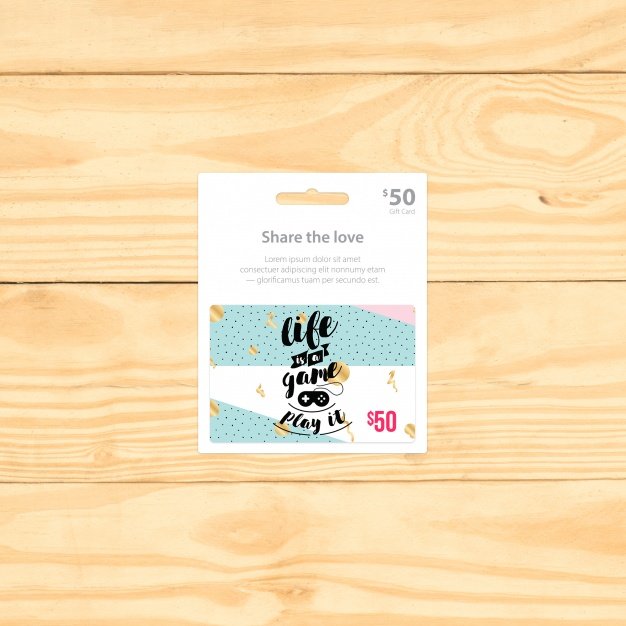 Simple Gift Card Mockup PSD