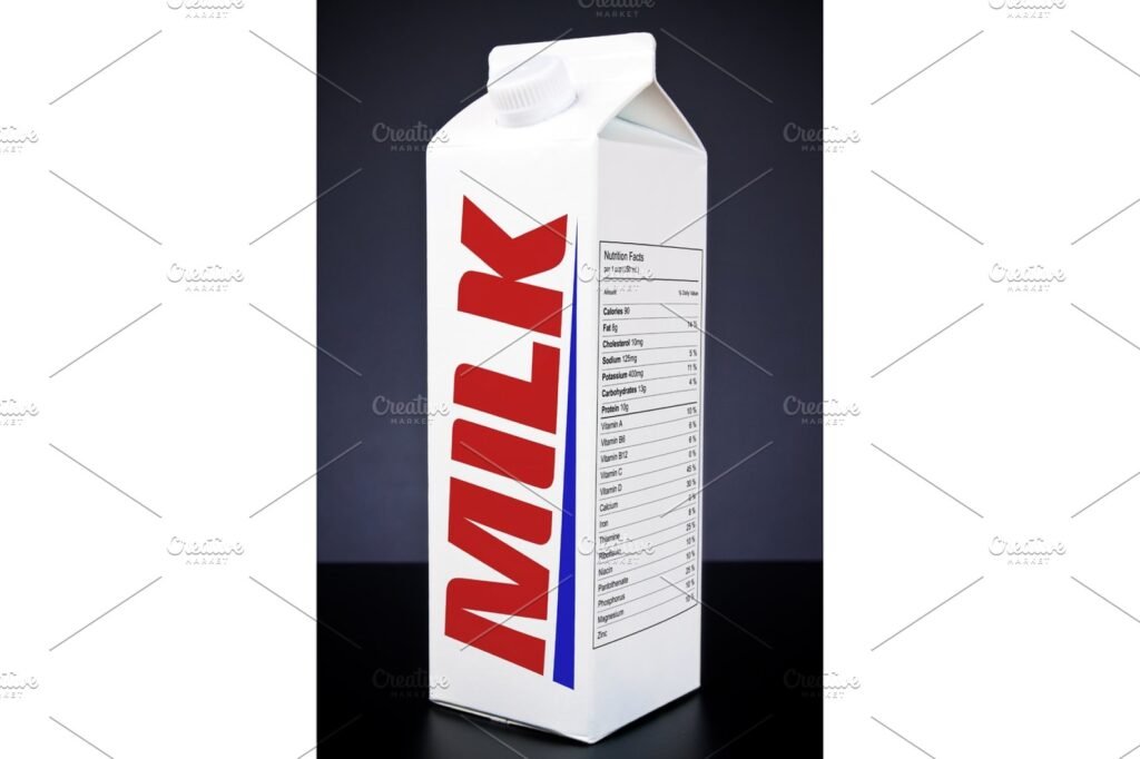 Simple One White Color Milk Box Illustration