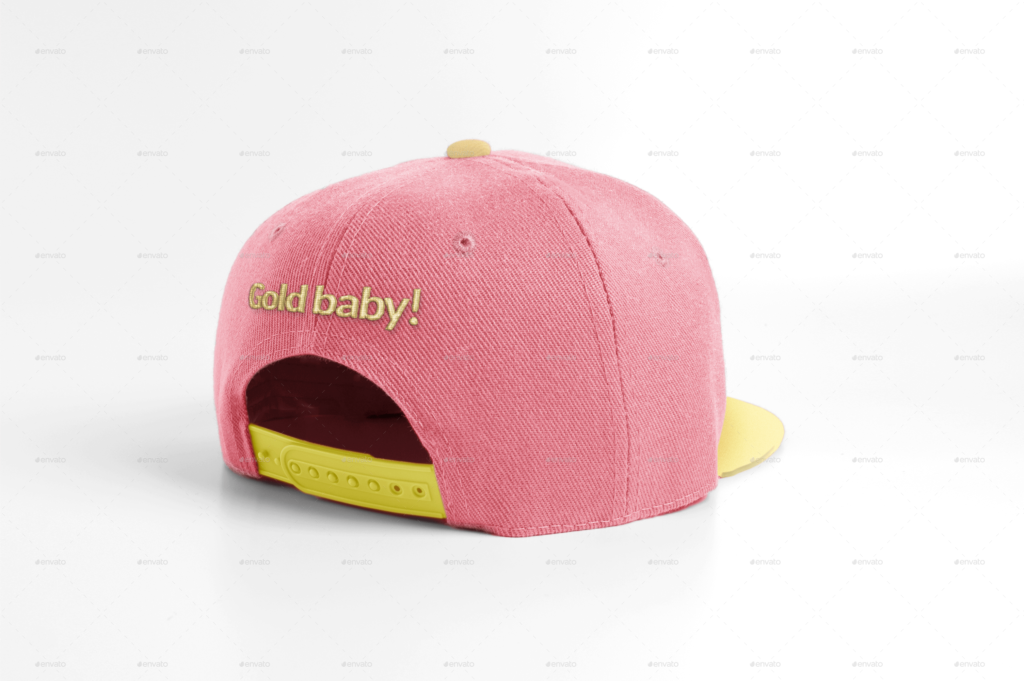 Simple Pink And Yellow Color Snapback Cap