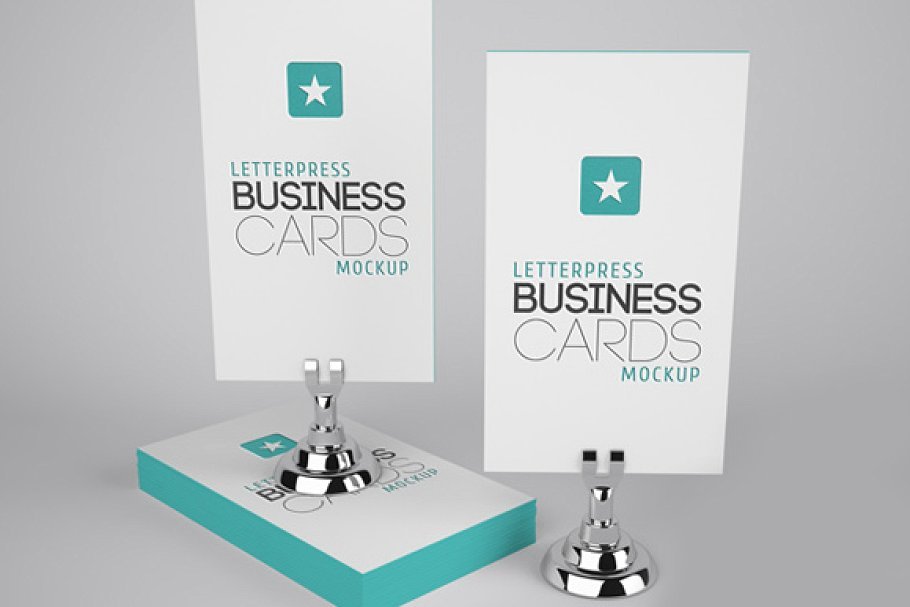 Slim Letterpress Theme Two Business Card Illustration