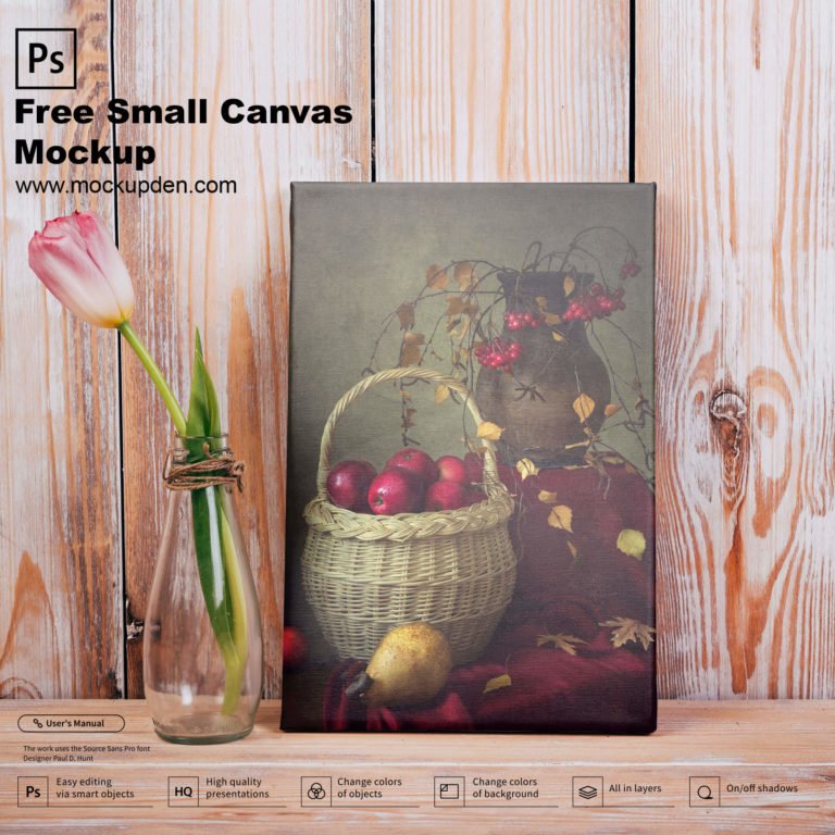 Free Small Canvas Mockup PSD Template