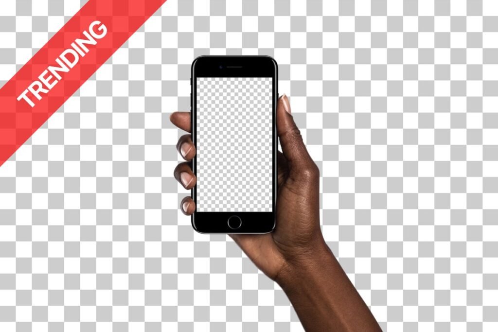 Smartphone in Diverse Hand PSD Mockup.