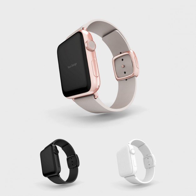 Smartwatch mock up with grey watchstrap Free Psd
