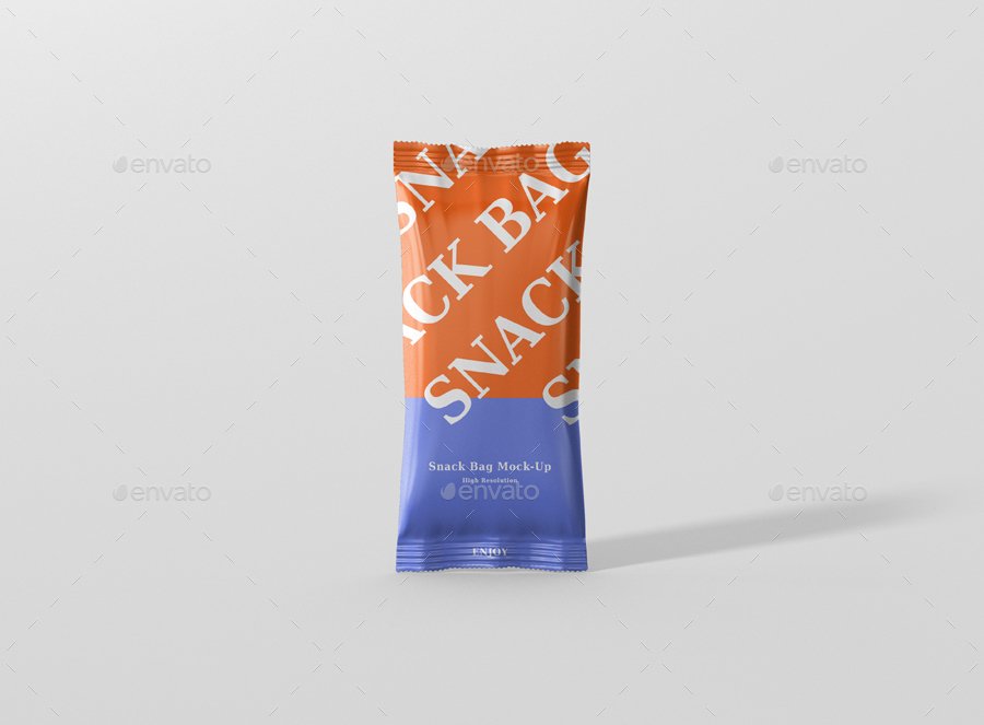 Snack Foil Bag Mockup - Slim Size