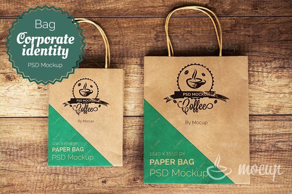 Solid Colored Shopping Bag Design Template in Editable PSD