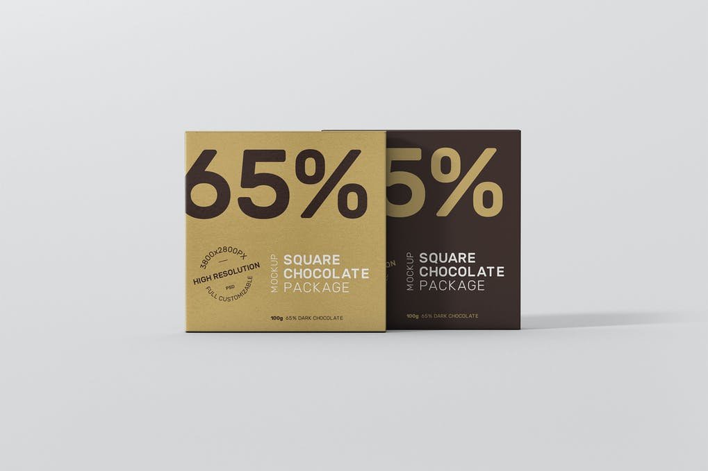 Square Chocolate Packet Mockup