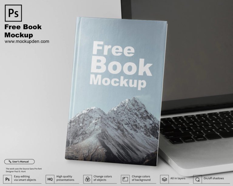 Free Standing Book Mockup PSD Template