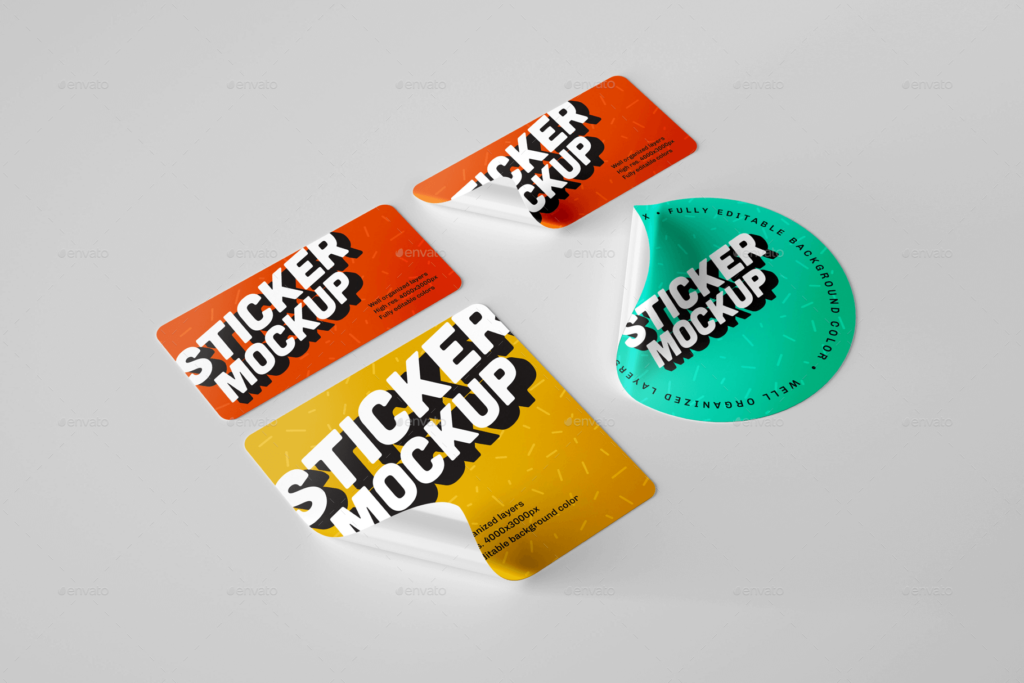 Download 36+ Creative Free Sticker Mockup Design PSD Template