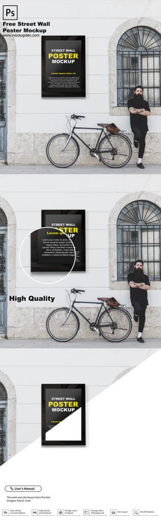 Free Street Wall Poster Mockup PSD Template - Mockup Den