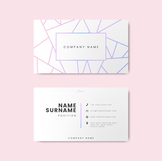 Stripes Printed White Color Business Card Vector Format