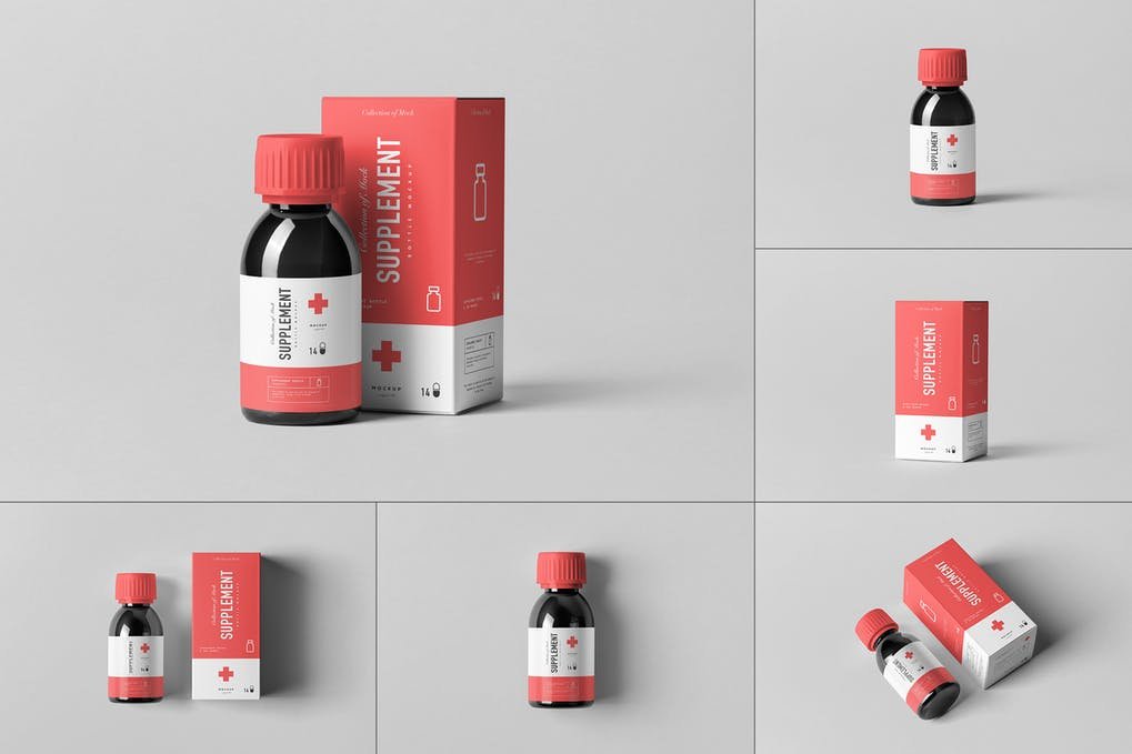 Supplement Bottle & Box Mock-up 2