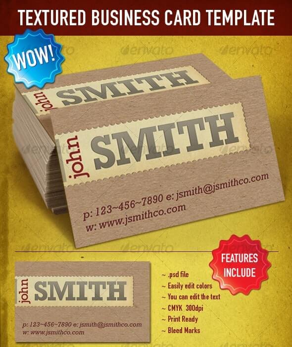 Textured & Letterpress Business Card Template