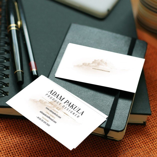 The front and back faced white color Business Card: