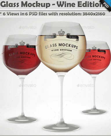 Three Wine Glass  Mockup