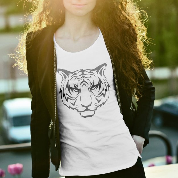 Tiger print T-shirt for Ladies PSD