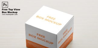 Free Top View Box Mockup PSD Template